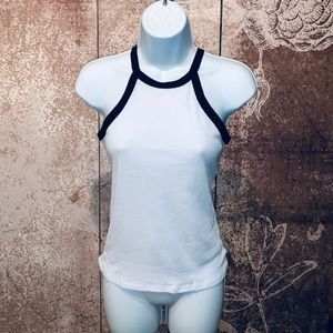 White tank top w/ black trim
